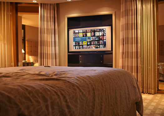 Kaleidescape DVD server on Bedroom TV