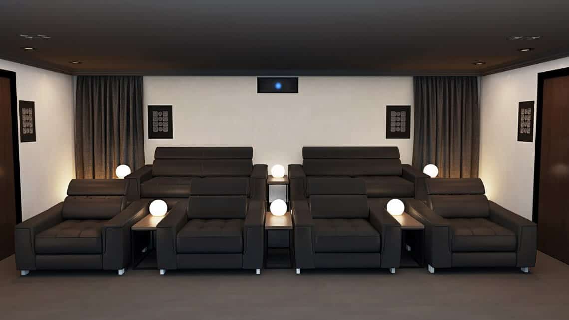 Surrey Home Cinema Room Showing Rear Speakers