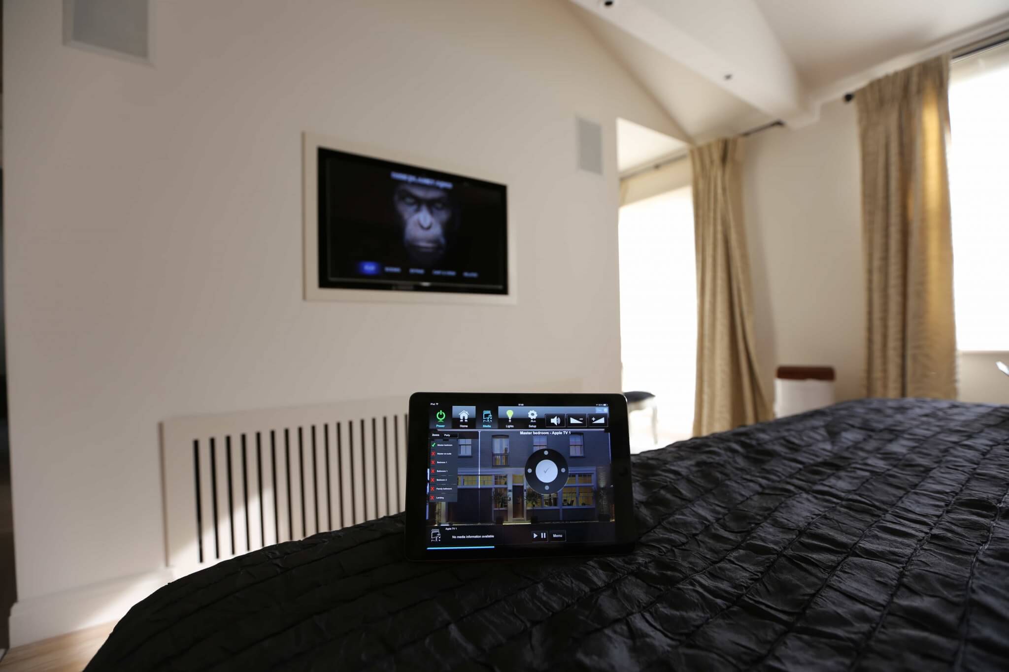 Bedroom AV Controlled by Crestron iPad