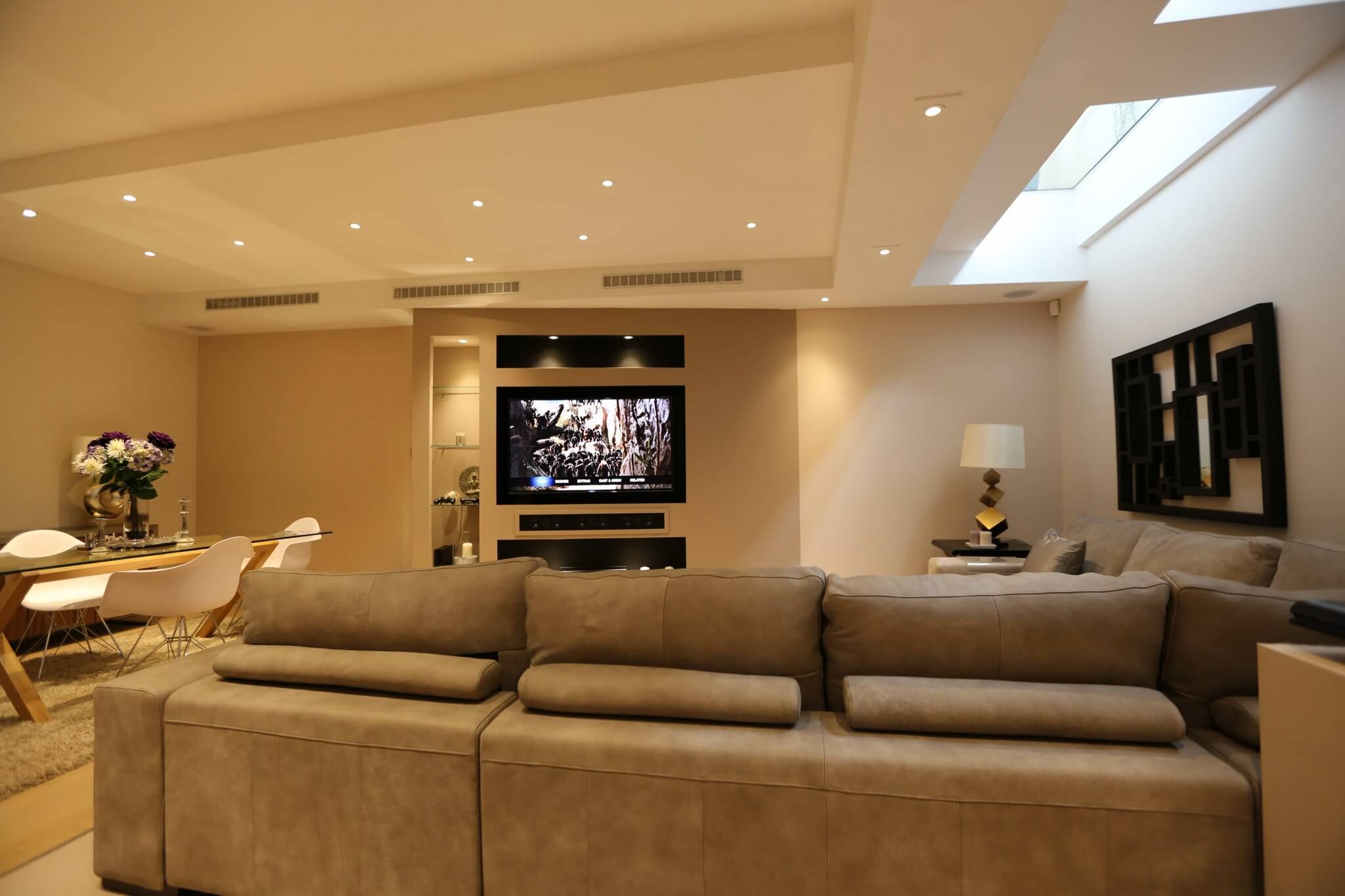 Living Room Home Cinema in Kensington, London