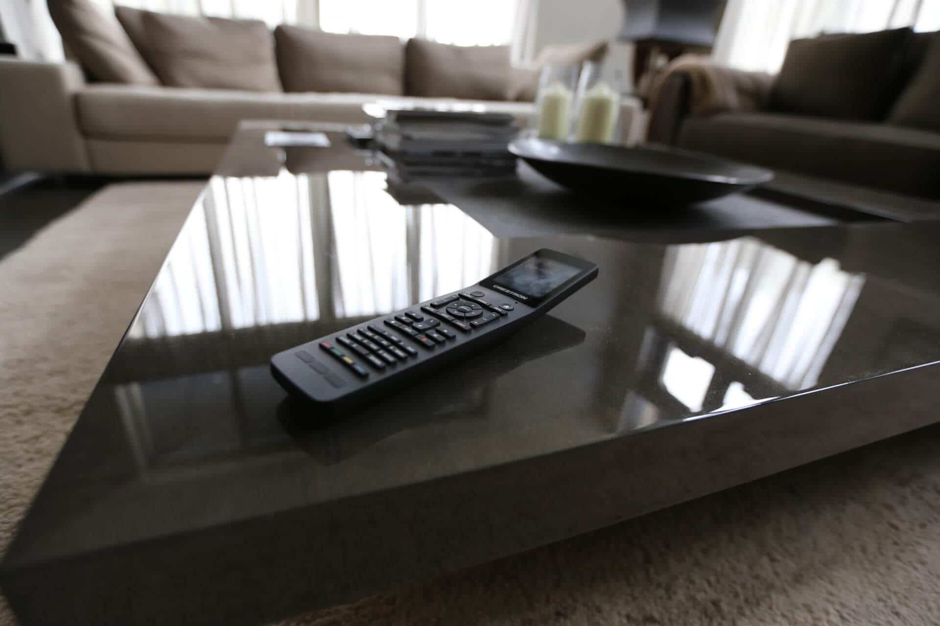 Crestron Remote Control in Living Room