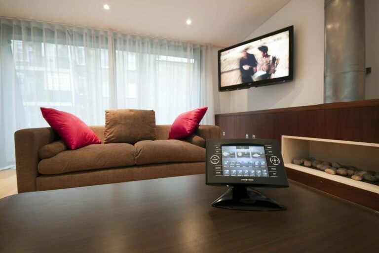 Crestron control in the living room, Baker Street, London