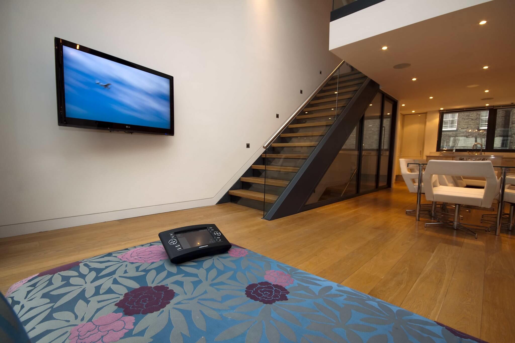 On-Wall TV with Crestron Touchpanel