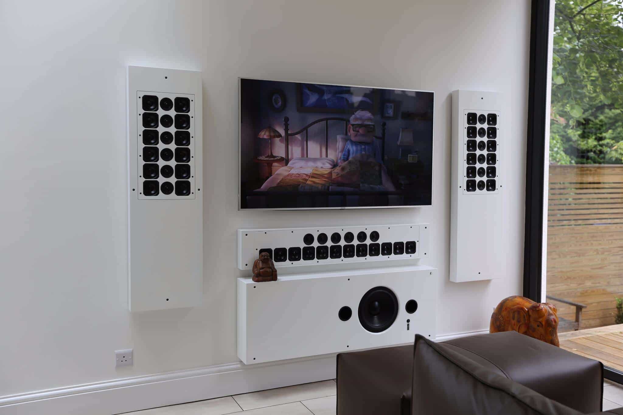 Artcoustic On-Wall Speakers with covers removed