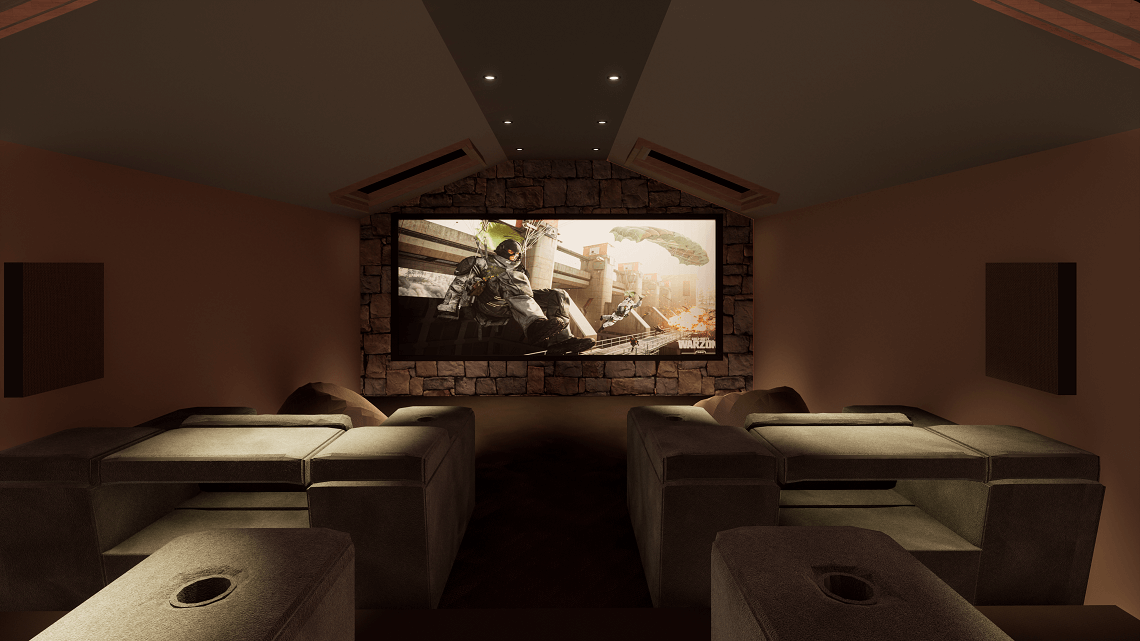 Lake District Cinema Room showing Call of Duty