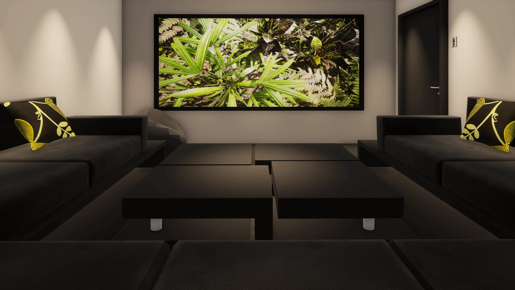 Small home cinema in a converted bedroom
