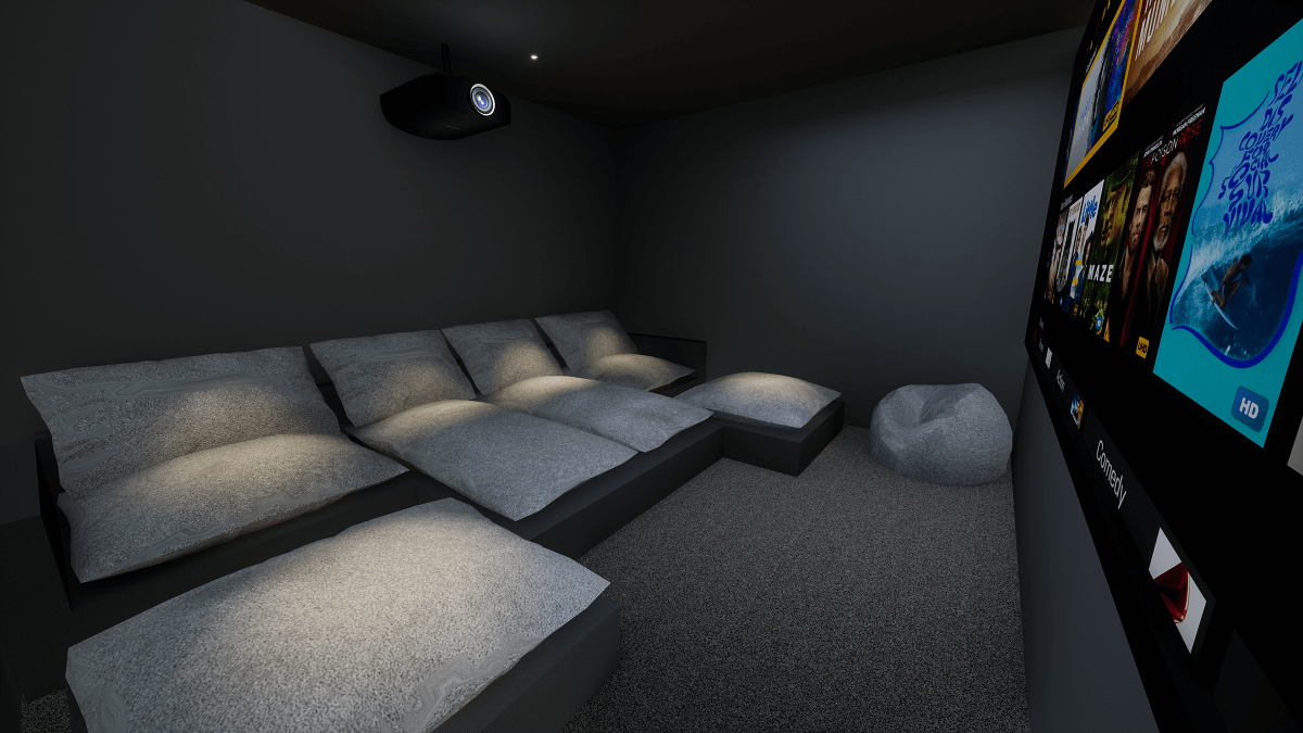 Basement Home Cinema - Seating View