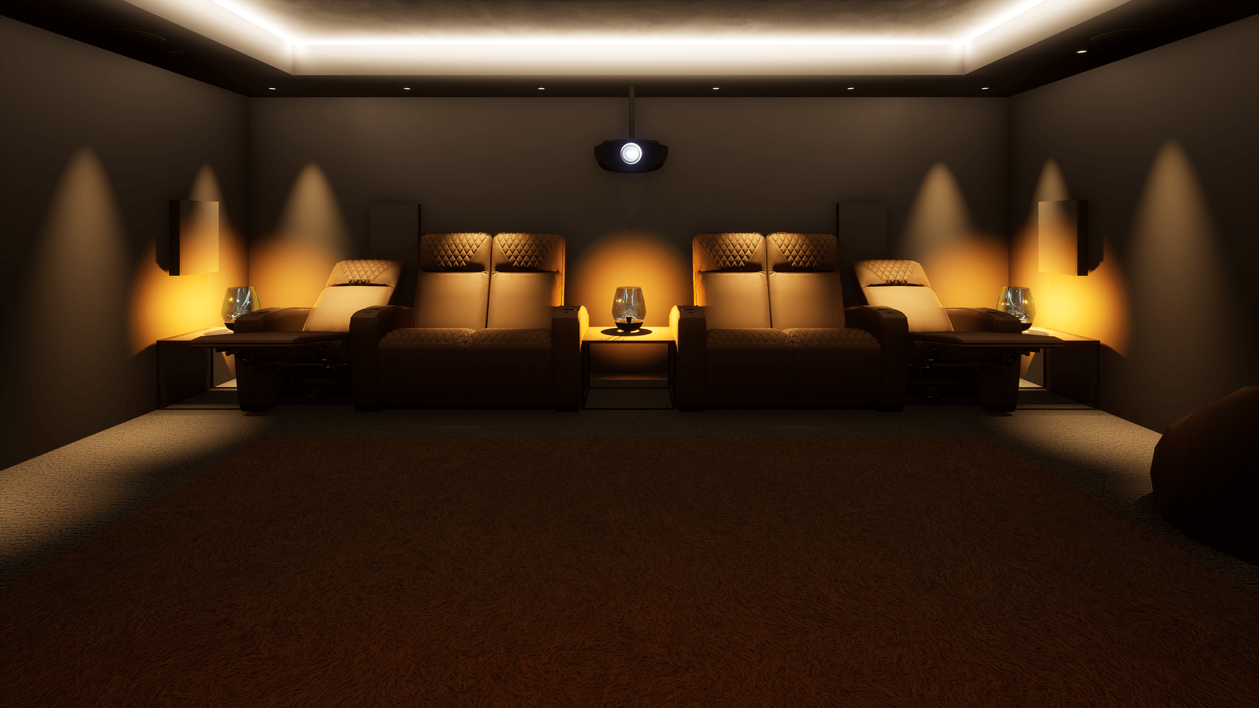Small home cinema converted from a garage