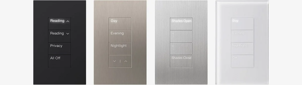 Lutron keypad options integrated into a Control4 smart home system