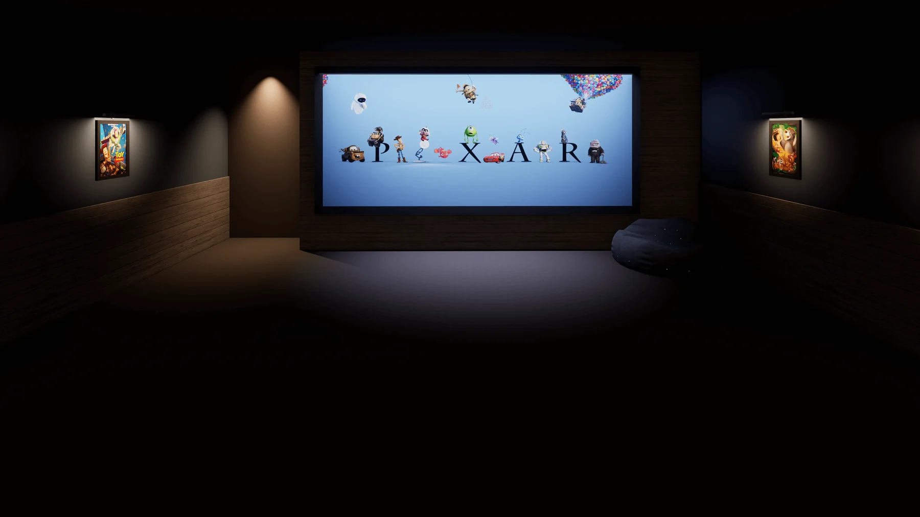 Alpine chalet home cinema room
