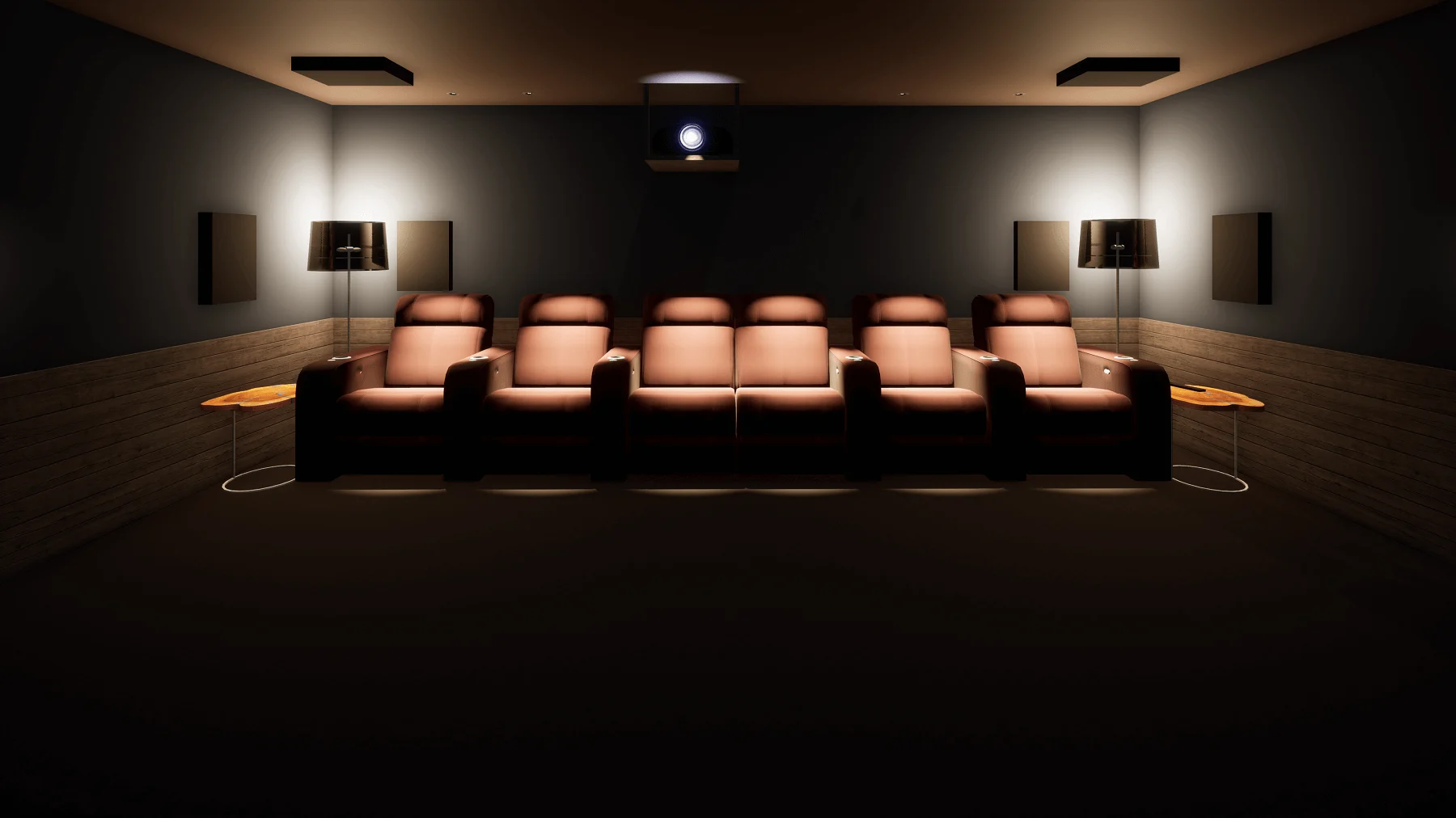 Châtel chalet basement cinema room with Artcoustic speakers, Portes du Soleil