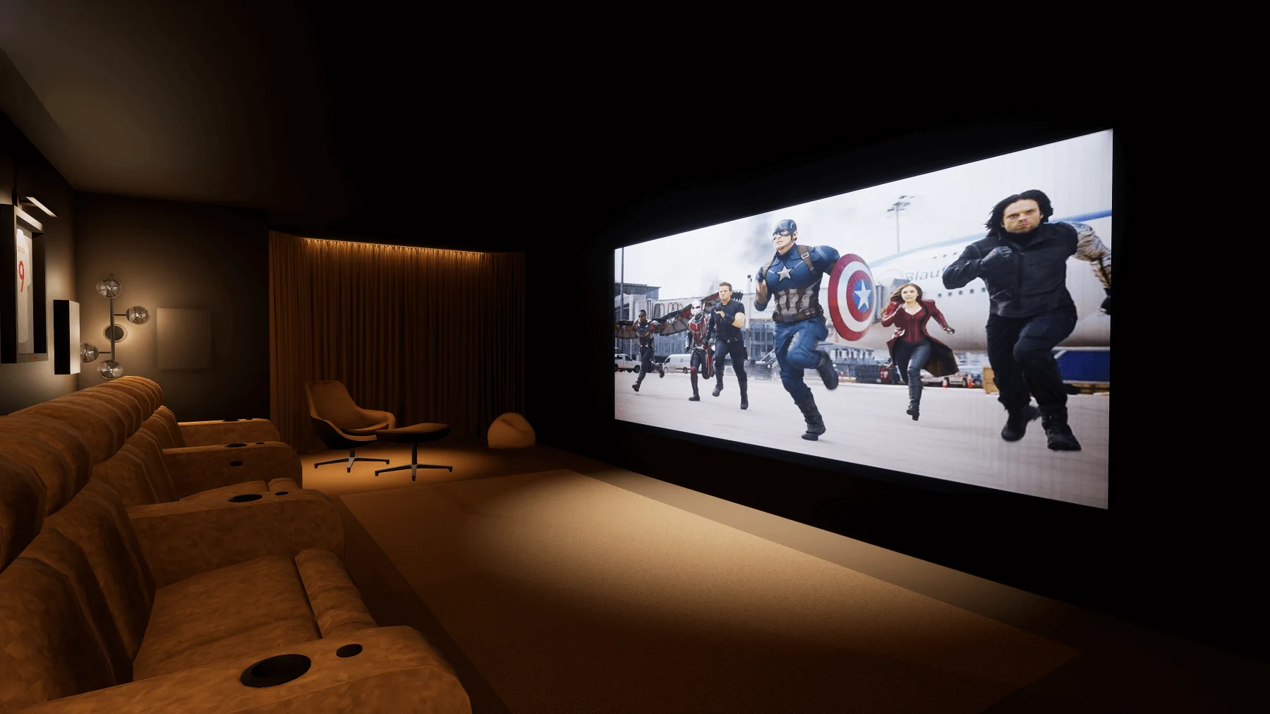 Luxury home cinema seating and room design