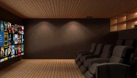 Megève chalet private cinema room, Haute-Savoie