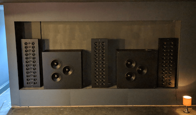 Artcoustic Speakers installed in a recess behind the screen Artcoustic Speakers installed in a recess behind the screen