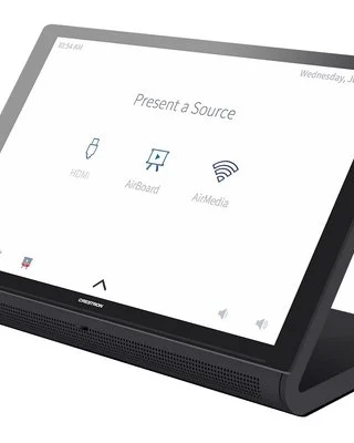 AI-controlled Crestron touchpanel in a smart home