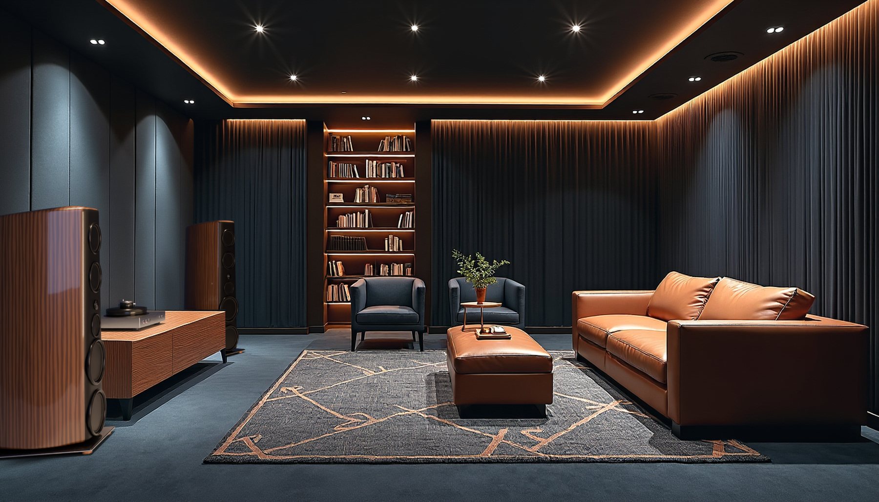 Dedicated listening room design with Magico M7 loudspeakers, Soulution electronics and fabric-walled acoustic treatment